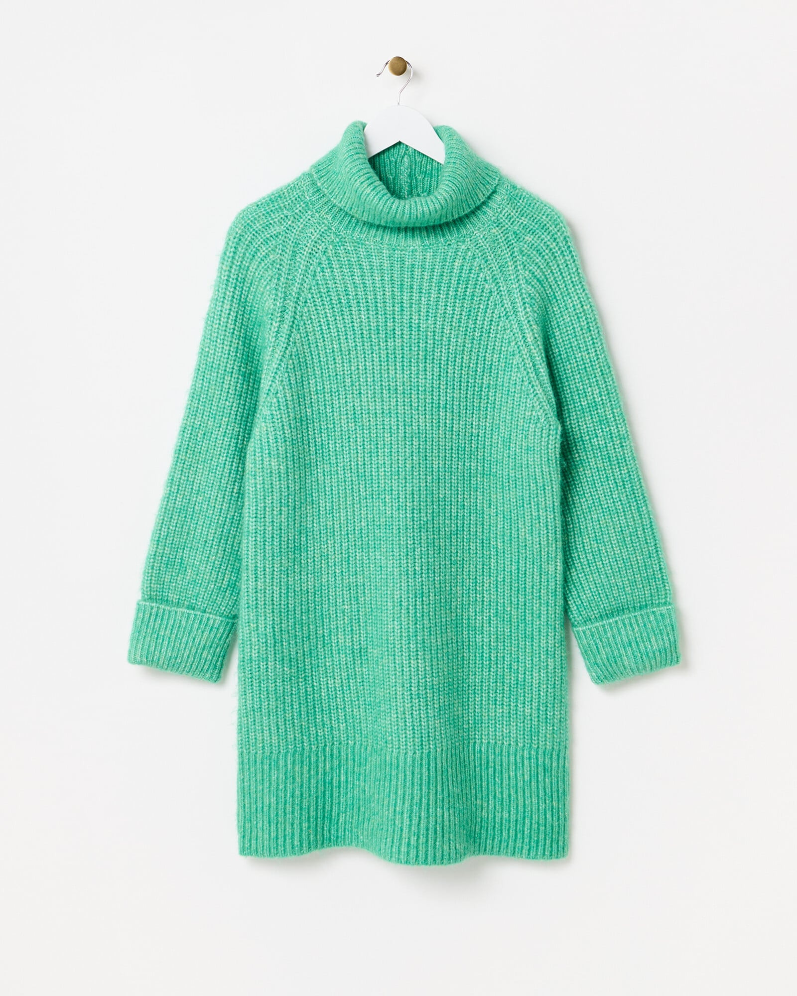 Green Roll Neck Knitted Jumper Dress | Oliver Bonas | Oliver Bonas (Global)