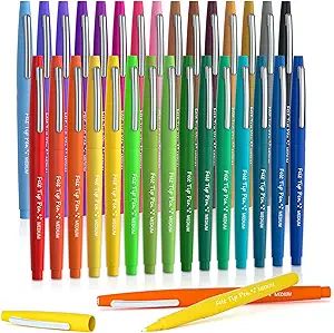 Lelix 30 Colors Felt Tip Pens, Medium Point Assorted Markers Pens For Journaling, Writing, Note T... | Amazon (US)