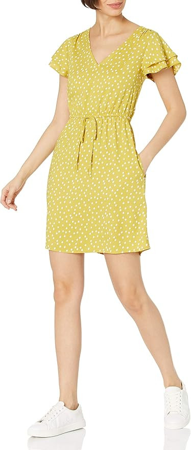 Goodthreads Women's Georgette Ruffle-Sleeve Mini Dress | Amazon (US)