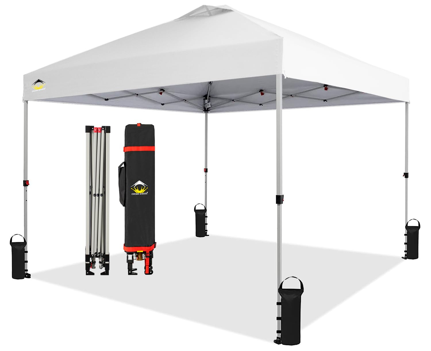 CROWN SHADES 10x10 Pop Up Canopy - Beach Tent with One Push Setup - Easy Outdoor Sun Shade for Ev... | Amazon (US)