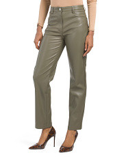 Faux Leather Five Pocket Straight Leg Pants | TJ Maxx
