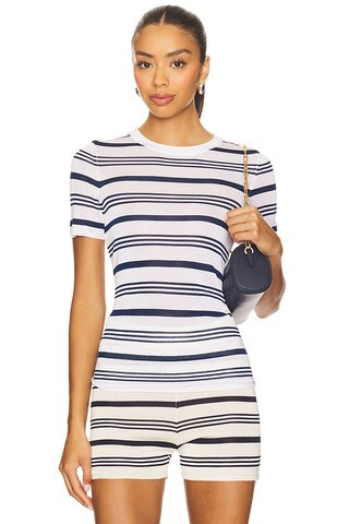 Auteur Studio Vera Top in White & Sky Captain from Revolve.com | Revolve Clothing (Global)