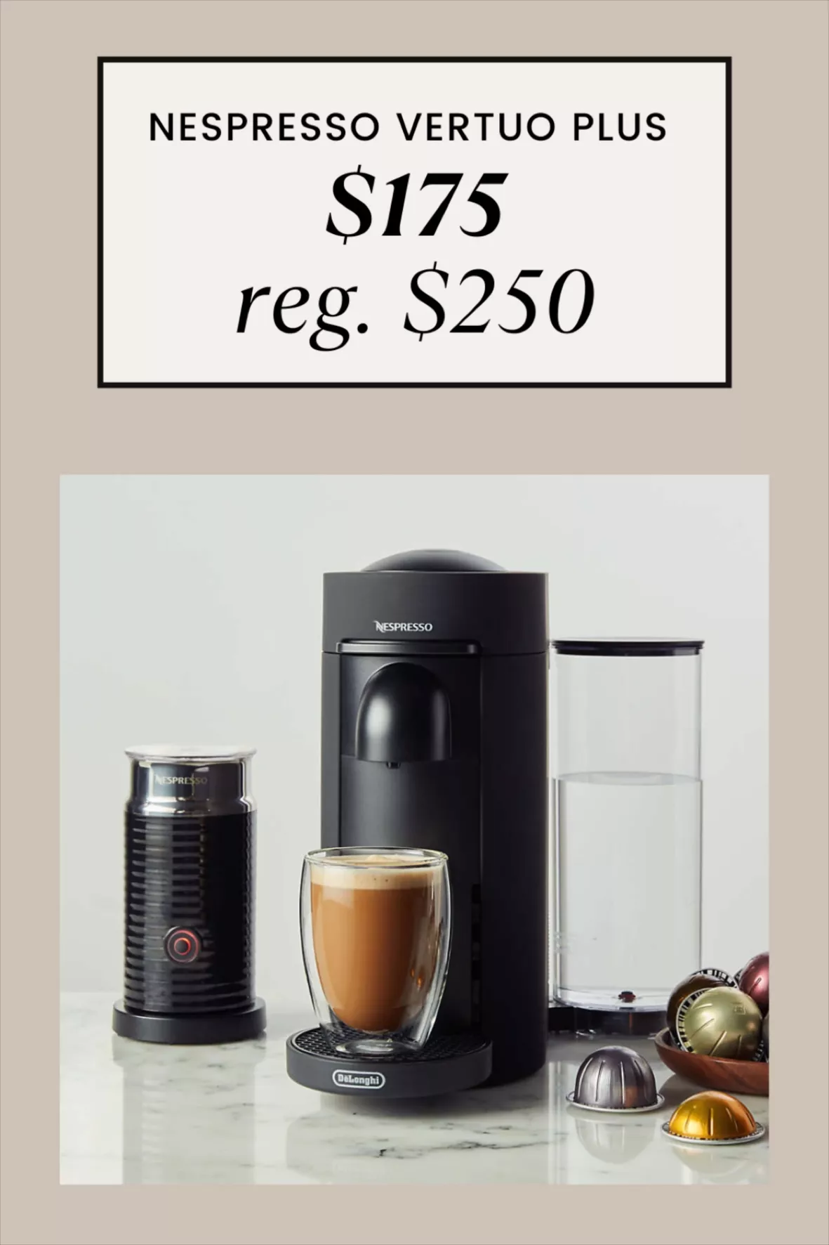 Nespresso VertuoPlus Coffee and Espresso Machine by De'Longhi with