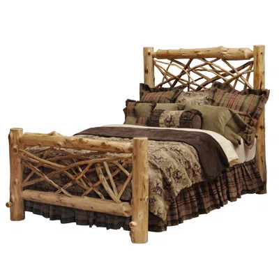 Traditional Cedar Log Solid Wood Low Bed | Wayfair North America