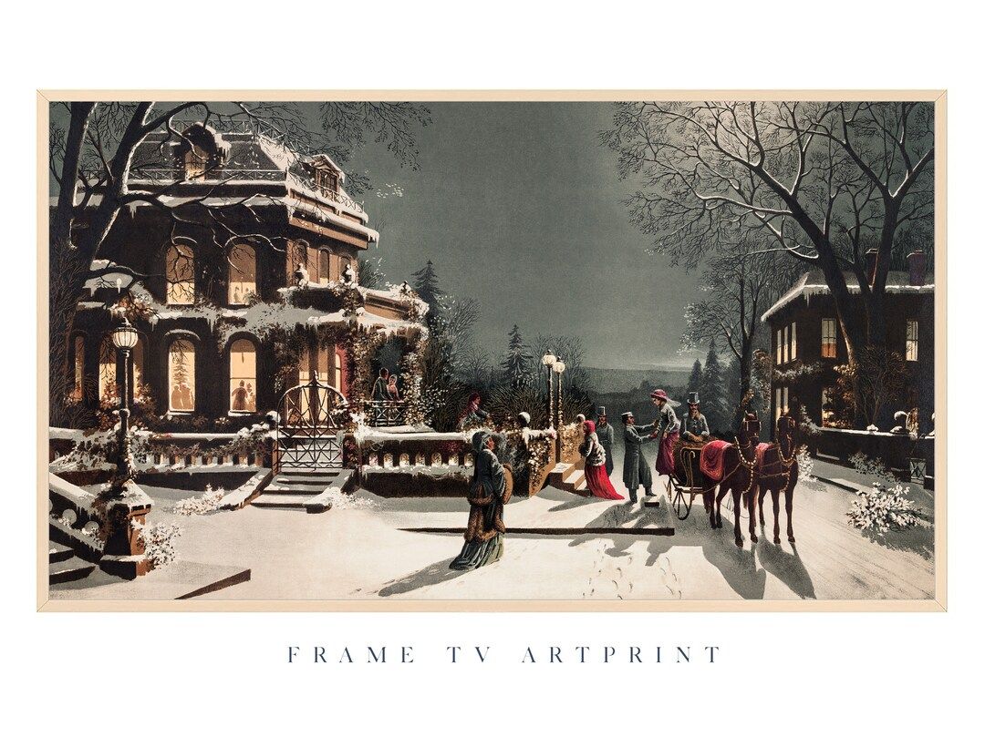 Samsung Frame TV art Vintage | "Vintage Christmas"  | Snow | Minimal | Holiday | Landscape | Chri... | Etsy (US)