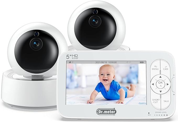 Baby Monitor with 2 Cameras, 5'' Large Display Video Baby Monitor with Camera and Audio, 720p HD,... | Amazon (US)