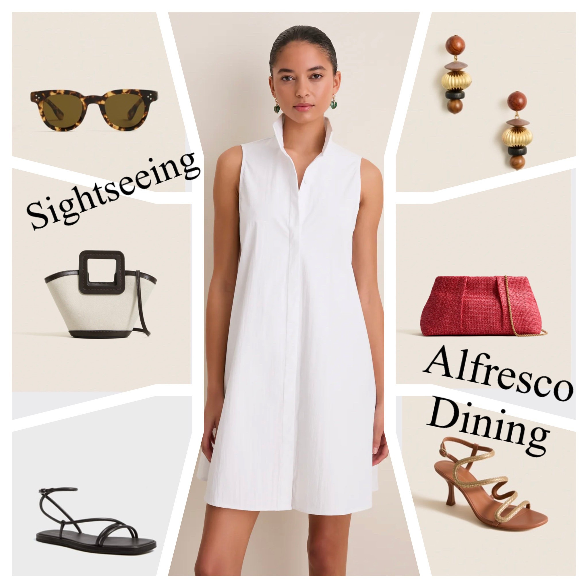 Looking for the perfect dress to pack for your Vacation??? Think versatile white dresses! Accessories with transform a simple classic style from a sightseeing outfit to an alfresco dining outfit!

#LTKOver40 #LTKTravel #LTKootd