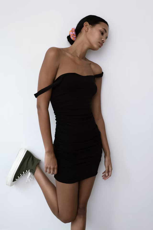 UO Claira Ruched Bodycon Mini Dress | Urban Outfitters (US and RoW)