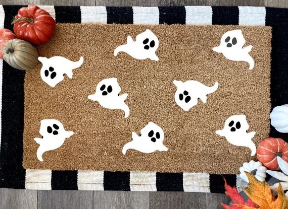 Ghost Doormat  Seasonal Decor  Spooky Season  Halloween  | Etsy | Etsy (US)