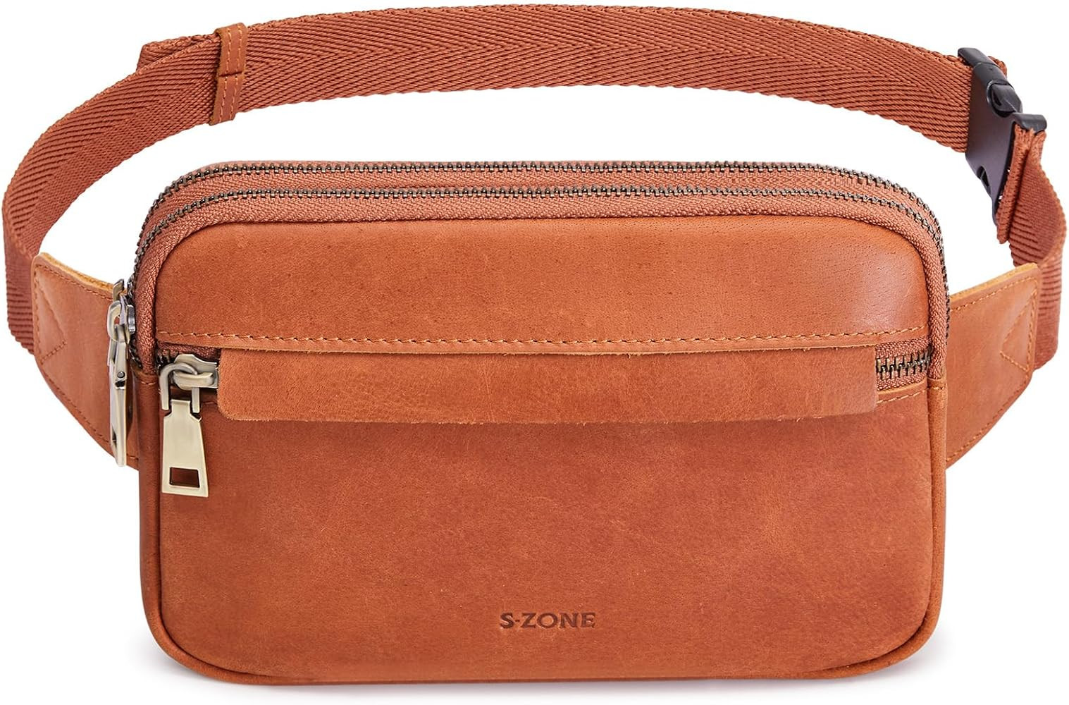 S-ZONE Fanny Packs for Women, Genuine Leather RFID Blocking Crossbody Bags Purses, Sling Waist Ba... | Amazon (US)