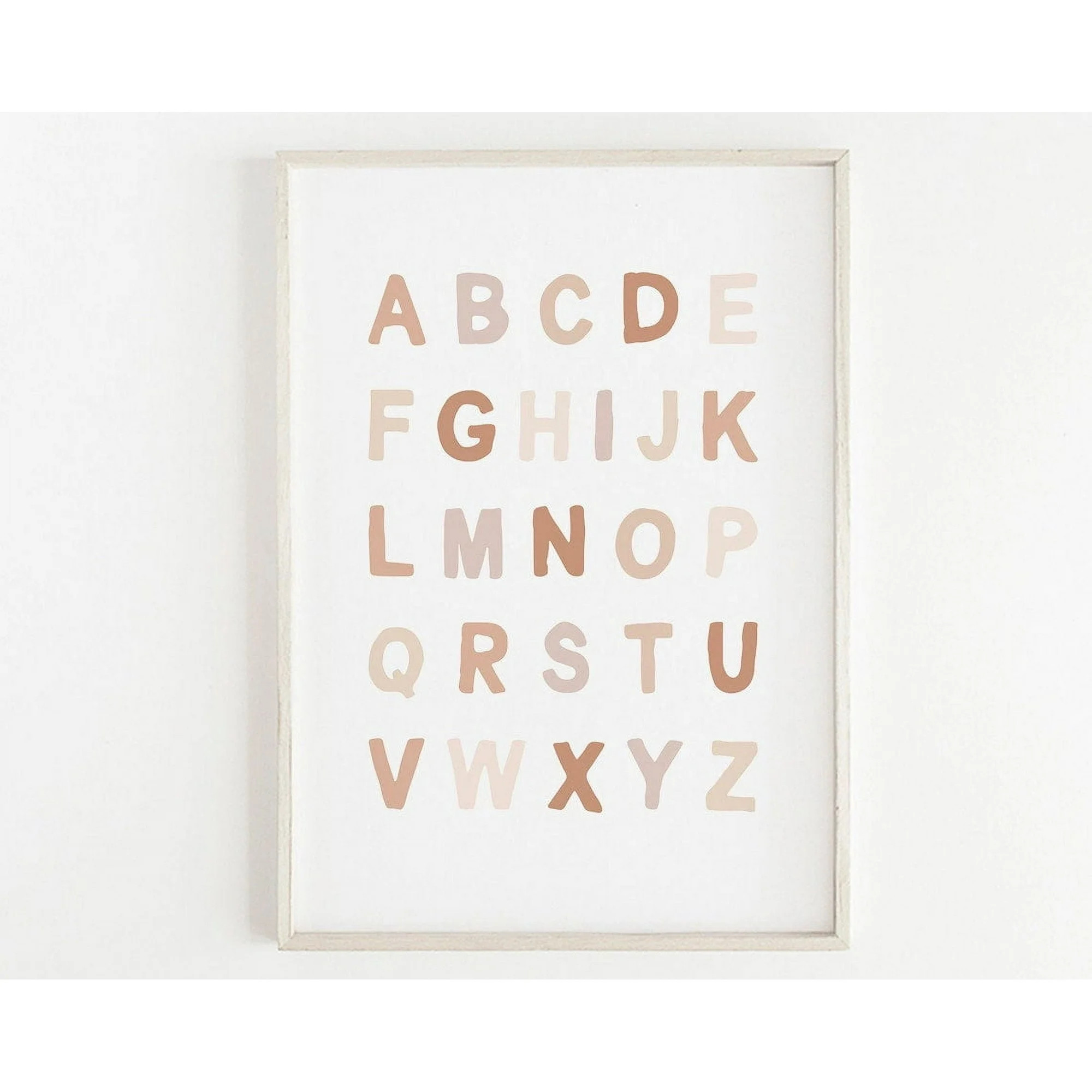 Neutral Alphabet Poster Wall Art Nursery Decor Classroom Poster Educational Poster Gender Neutral... | Walmart (US)