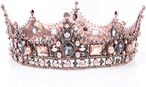 Crowns for Women, Vofler Rose Gold Birthday Princess Queen Tiara Cake Topper Baroque Hair Decor for  | Amazon (US)