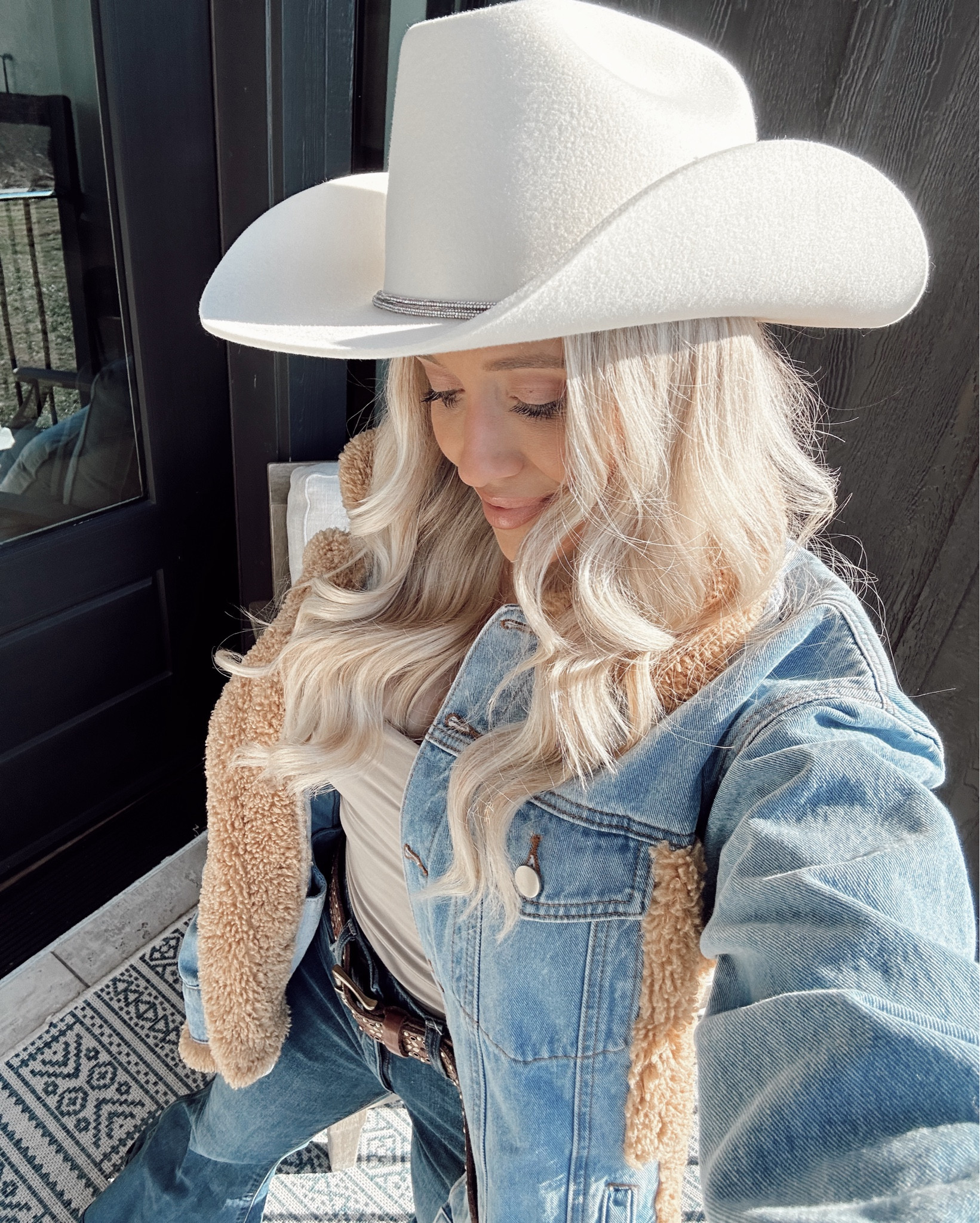 denim sherpa jacket with my Lainey Wilson bell bottom jeans I love! Linked them from a few places! They did carry them at rural king! 

#LTKSeasonal #LTKFindsUnder100 #LTKStyleTip