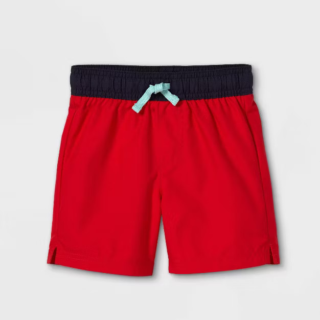 Toddler Boys' Solid Swim Trunks - Cat & Jack™ Red | Target