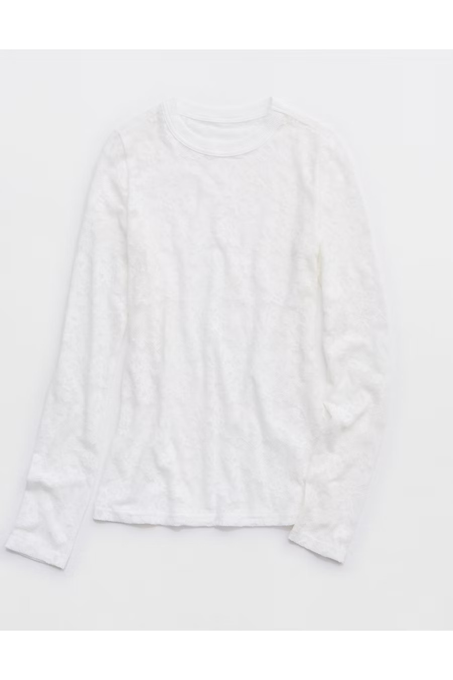 Aerie Essential Lace Layering T-Shirt Women's White L | Aerie