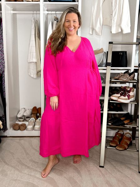 This dress is so good, y’all! Unfortunately the pink color is sold out in quite a few sizes, but it also comes in white! I found that it runs big - I got the 2X but think I would prefer the XXL. The ties on the side are amazing and so is the fabric!

#LTKfindsunder50 #LTKstyletip #LTKSeasonal
