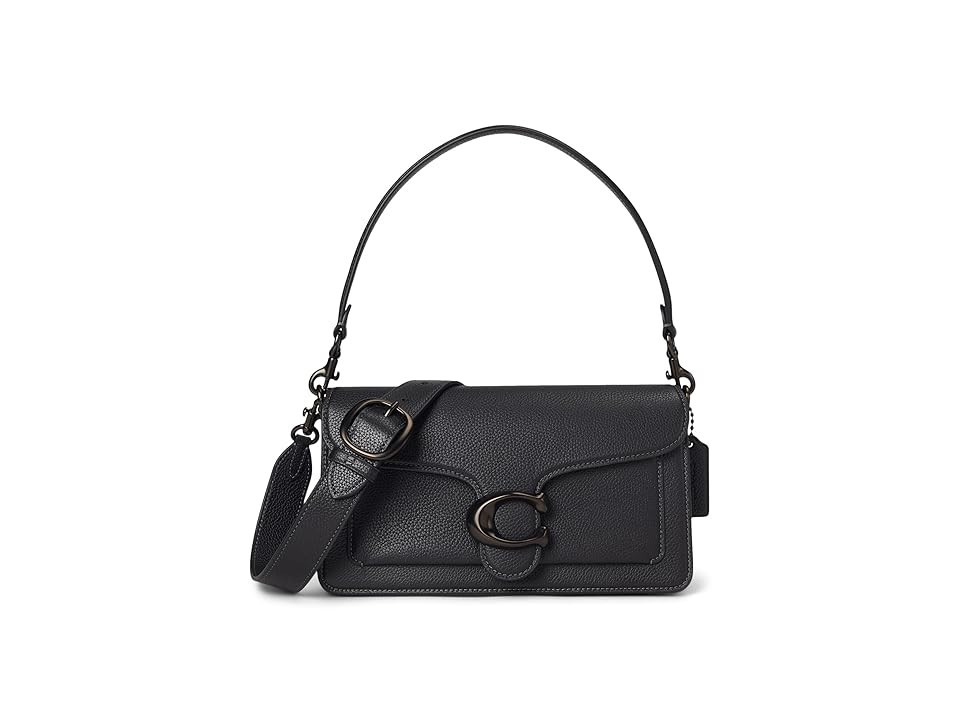 COACH Polished Pebble Leather Tabby Shoulder Bag 26 Shoulder Handbags Black: One Size | Zappos.com
