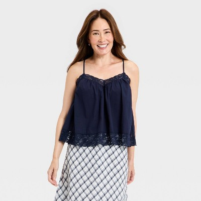 Women's Lace Cami - Universal Thread™ Navy Blue XS | Target