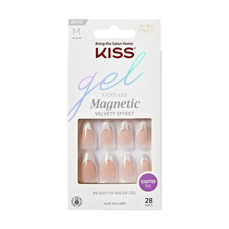 KISS Gel Fantasy Press-On Nails North Coast Silver Medium Almond 28 Count | Walmart (US)