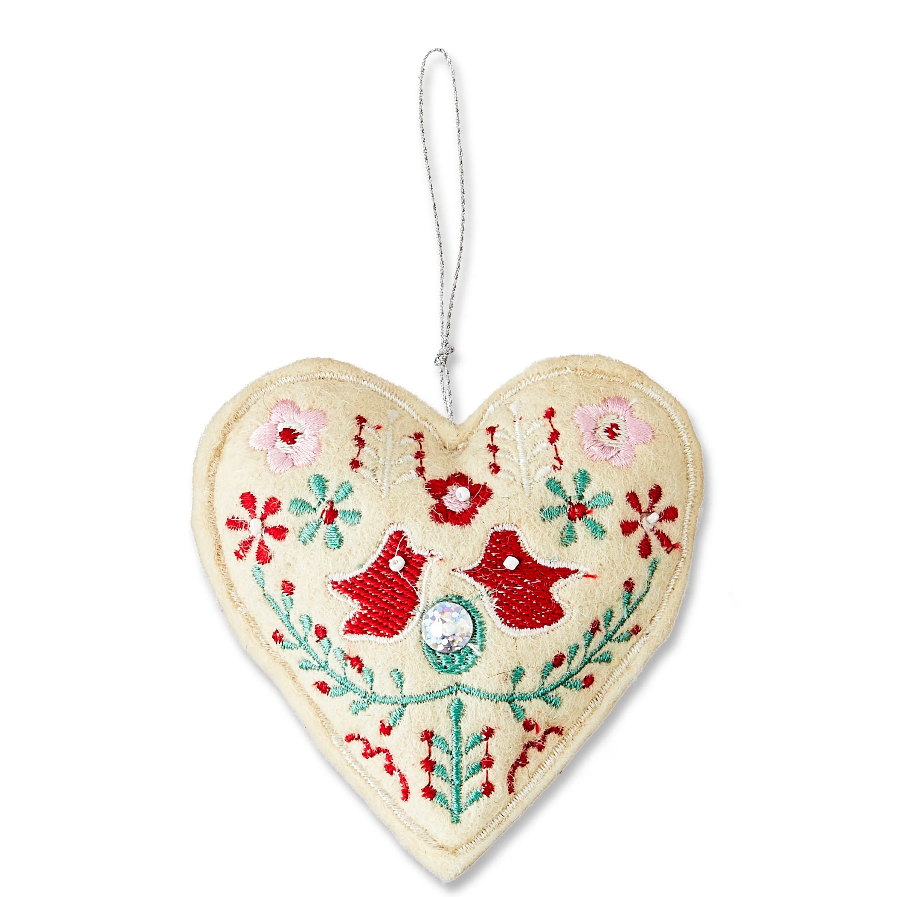 Multicolor Felt Heart Christmas Ornament, 3.875", by Holiday Time | Walmart (US)
