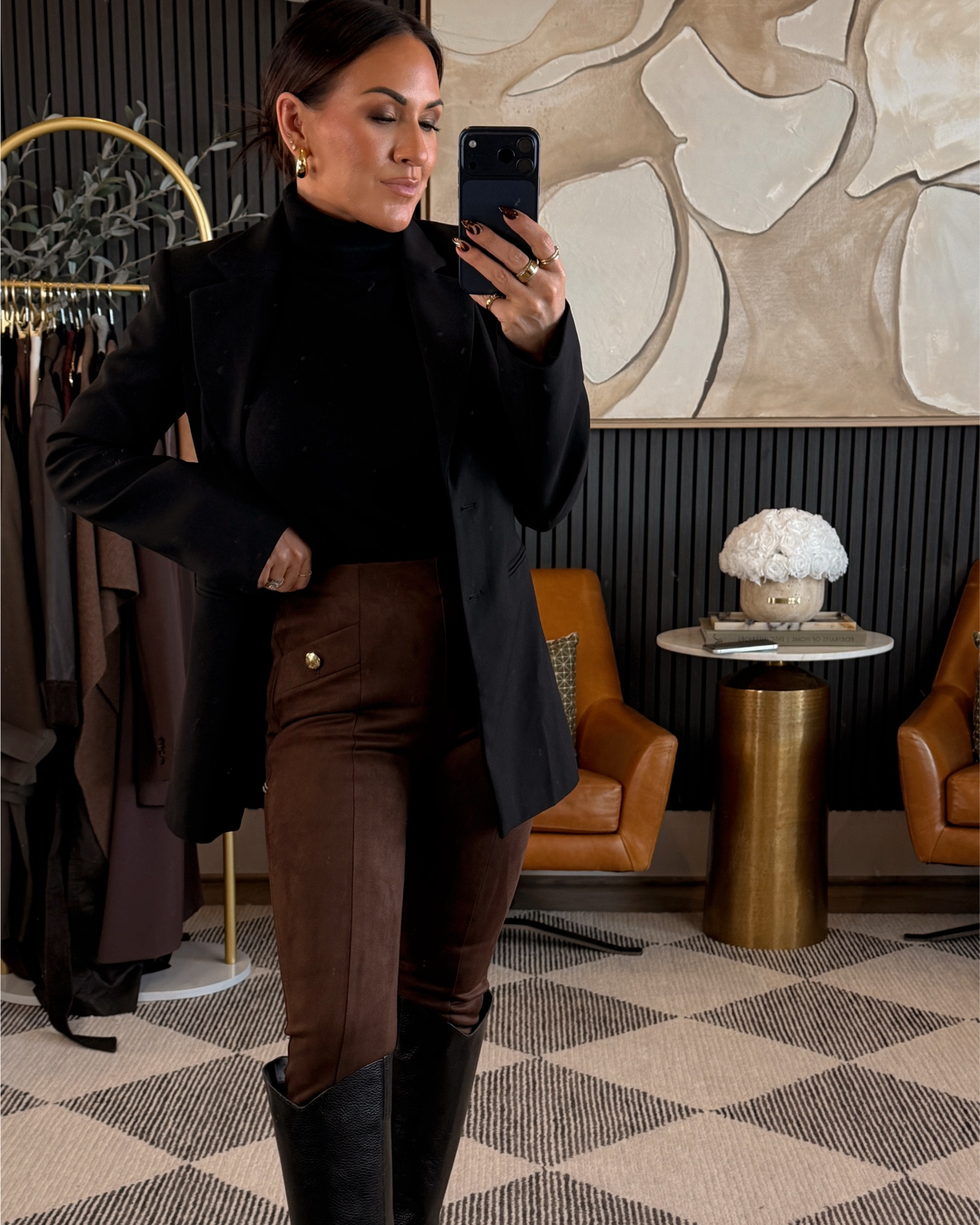 This look is quiet luxury meets fall chic 🖤

Structured blazer, sleek turtleneck, and rich textures = perfection.
Wearing an XS in everything

5’2” • 130 lbs • 34DD • 25” waist

#FallStyle #ElevatedBasics #ChicAndTimeless #PetiteStyle #WomenOver40Style #FallOutfitInspo #ClassicStyle


#LTKStyleTip #LTKOver40 #LTKPetite
