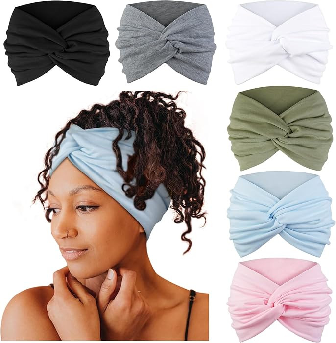 Tobeffect 7'' Wide Headbands for Women, Extra Large Turban Headband Boho Hairband Thick Cloth Fab... | Amazon (US)