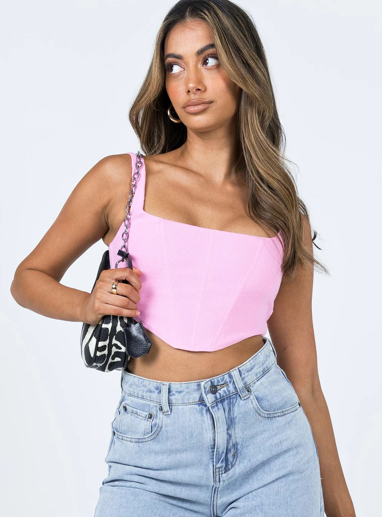 Kaeshia Rib Bustier Pink | Princess Polly US
