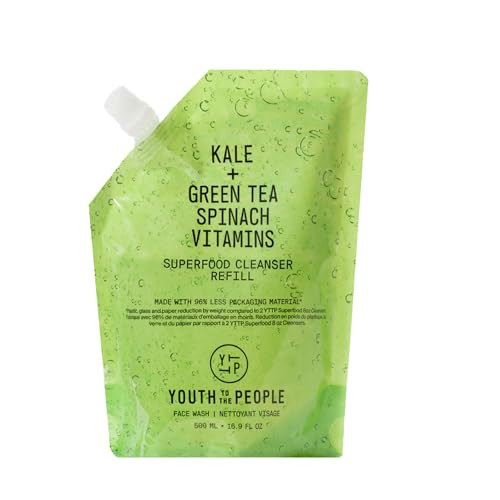 Youth To The People Superfood Facial Cleanser Refill - Kale + Green Tea Daily Face Wash, Gentle Makeup Remover, with Soothing Antioxidants for Glowing Skin, pH Balance, Clean Pores – 16 fl oz | Amazon (US)
