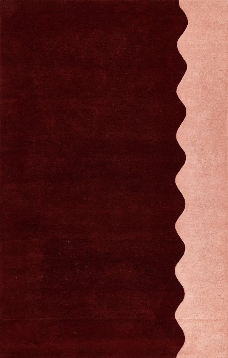 Form Burgundy Wool Hand-Tufted Area Rug | Rugs Direct