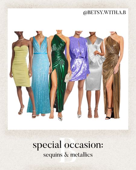 Special Occasion dresses with sequins and metallics. 


#LTKSeasonal #LTKwedding #LTKstyletip