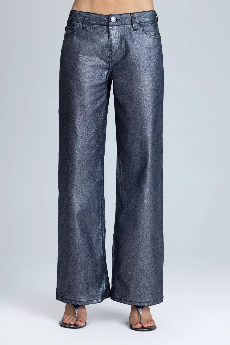 Miss Me Ivy Metallic Wide Leg Jeans | Urban Outfitters (US and RoW)