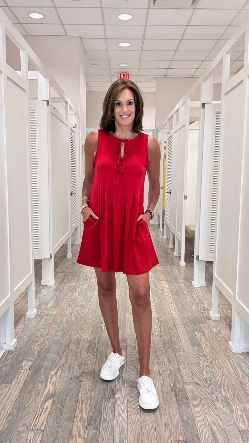 Dress size medium and unfortunately doesn’t come in Tall! 
I did link my fave slip shorts that I’d wear under it to make it more modest

Outfit inspo, mini dress, red, Memorial Day weekend, Fourth of July, ageless style

#LTKSeasonal #LTKOver40 #LTKootd