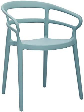 Amazon Basics Light Blue, Curved Back Dining Chair-Set of 2, Premium Plastic | Amazon (US)