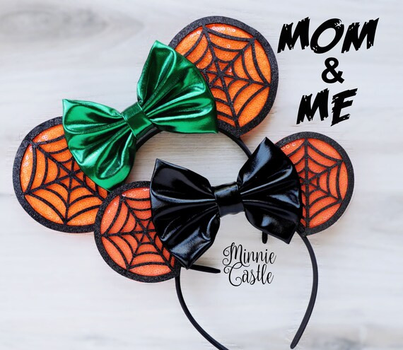 Halloween Minnie Ears Black and Orange Halloween Mickey Ears - Etsy | Etsy (US)