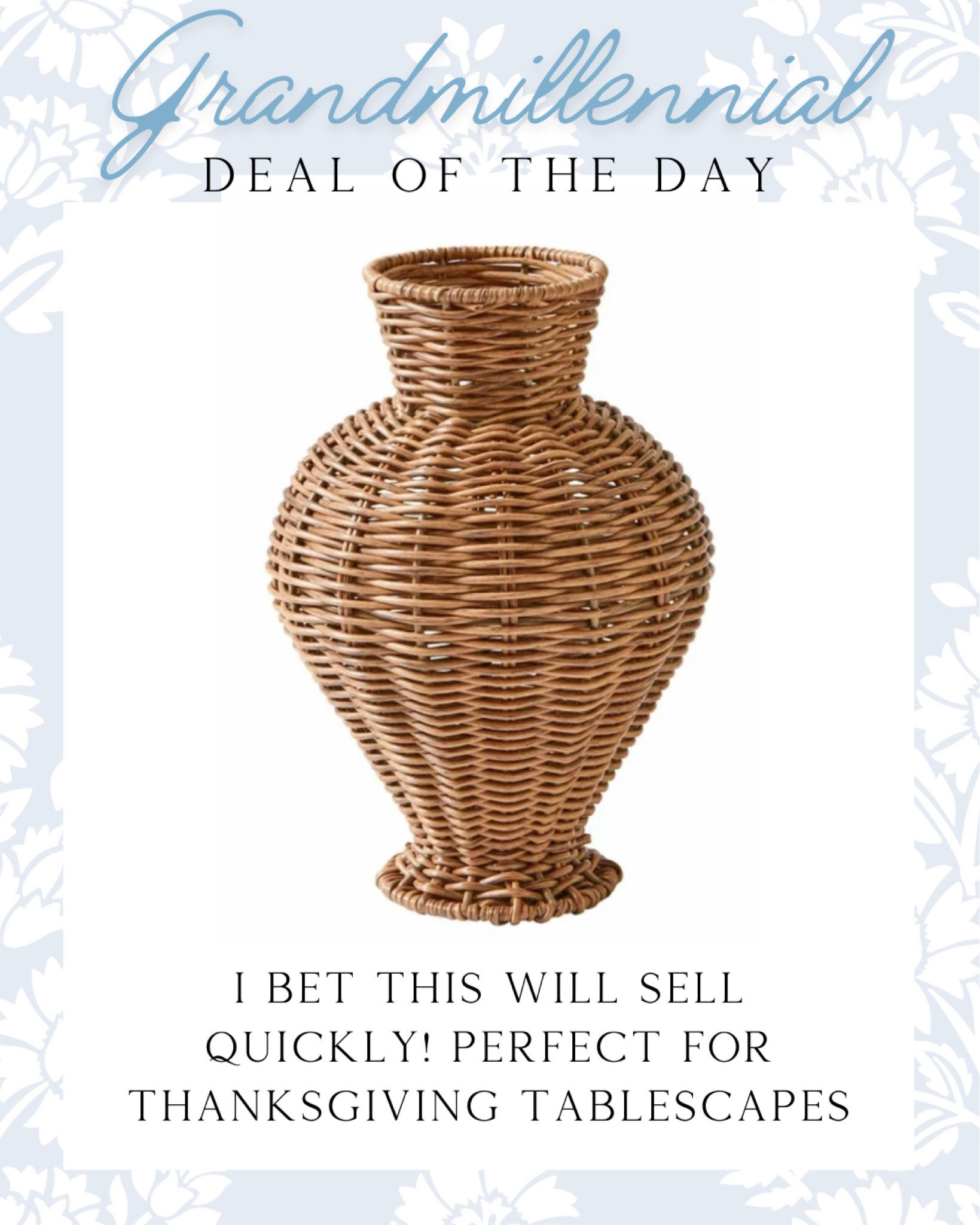 Wicker urn, Grandmillennial, Walmart home, tablescape 

#LTKHome #LTKParties