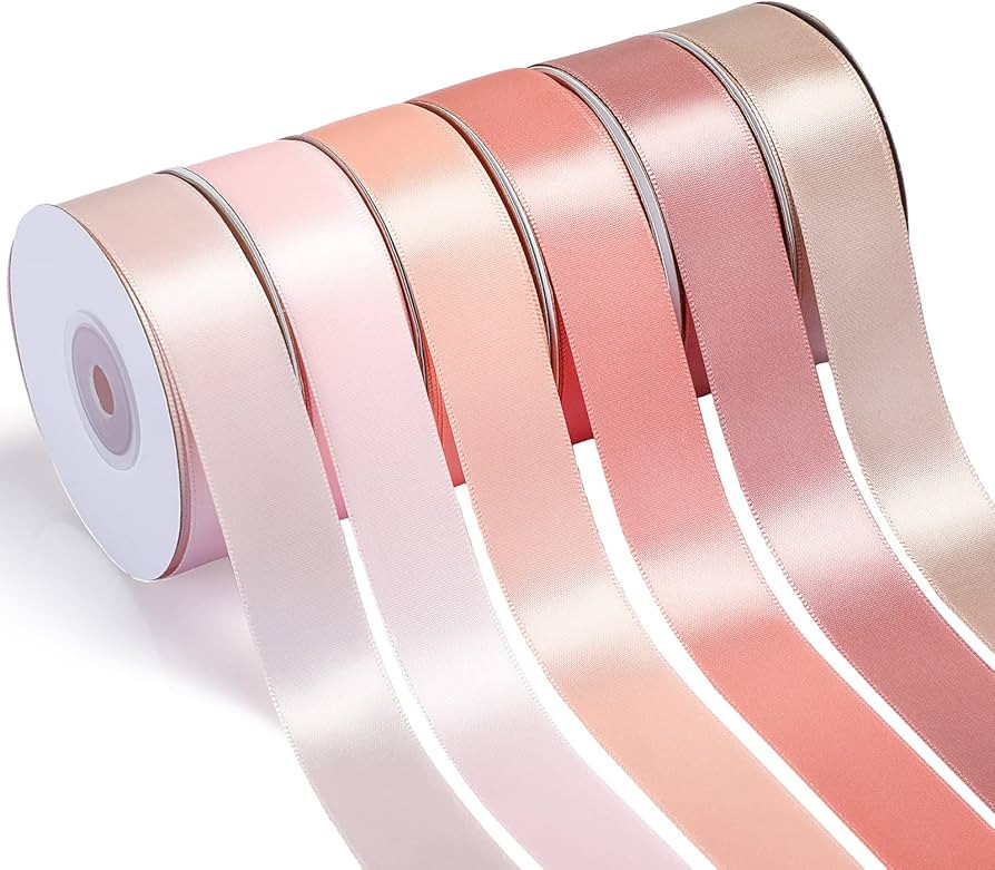 6 Rolls Wedding Satin Ribbon Set Satin Polyester Ribbon for Wedding DIY Crafts Gifts Wrapping Hai... | Amazon (US)