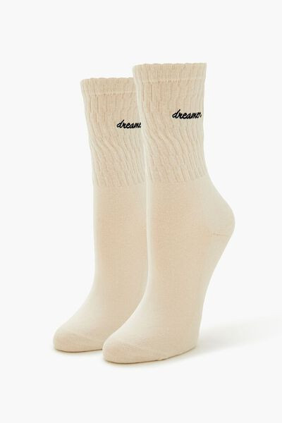 Embroidered Dreamer Crew Socks | Forever 21