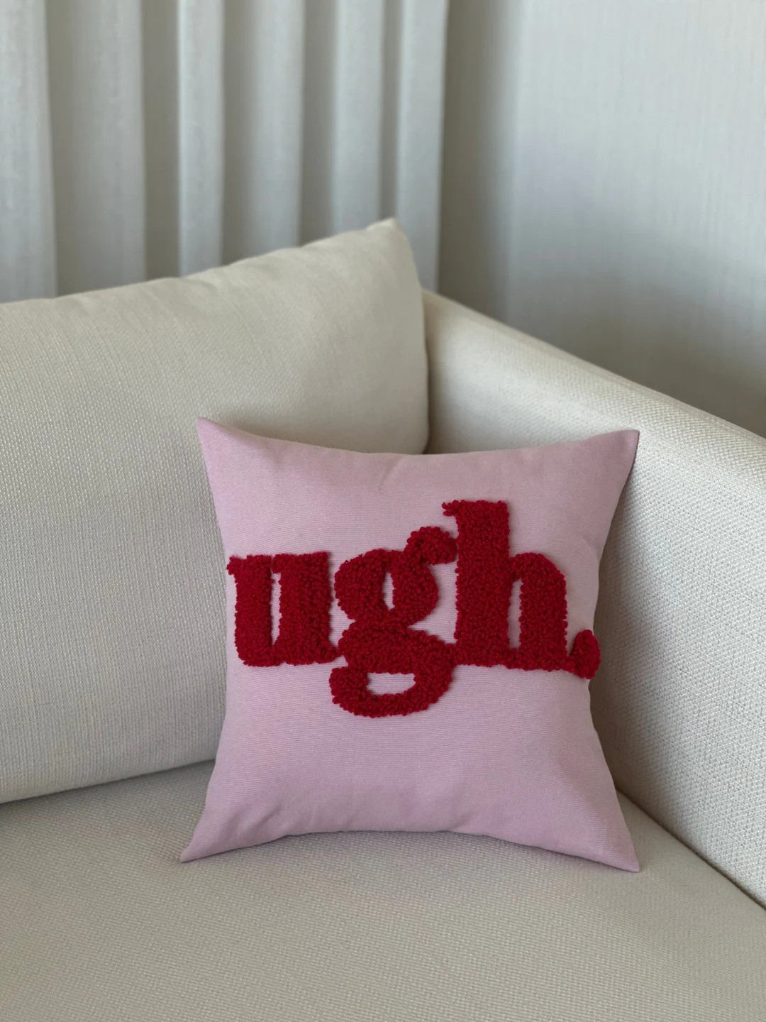 Ugh Quote Punch Needle Pillow,embroidery Cushion Cover,decorative Throw Pillow,handmade Pillowcas... | Etsy (US)