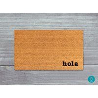 Hola Doormat, Door Mat, Welcome Hola, Hi Spanish Hello | Etsy (US)