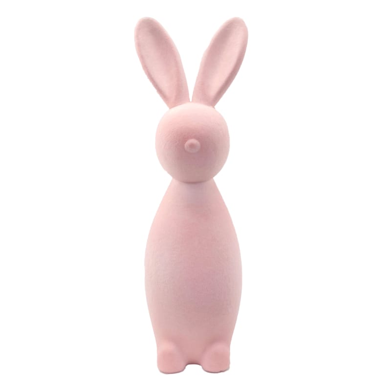 Pink Flocked Easter Rabbit, 26" | At Home