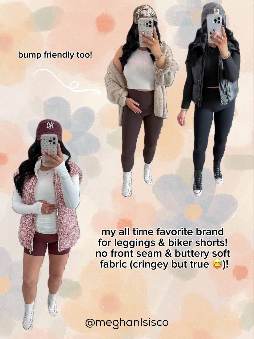 Everytime these leggings go on sale I stock up! They are the BEST when it comes to activewear in my opinion! They don’t roll down, they have no front seam, and they’re buttery soft. 😍 (as much as I dislike that term — it’s true 😅) I’m wearing the small and they still fit my 30 week bump! 



#LTKootd #LTKSaleAlert #LTKBump