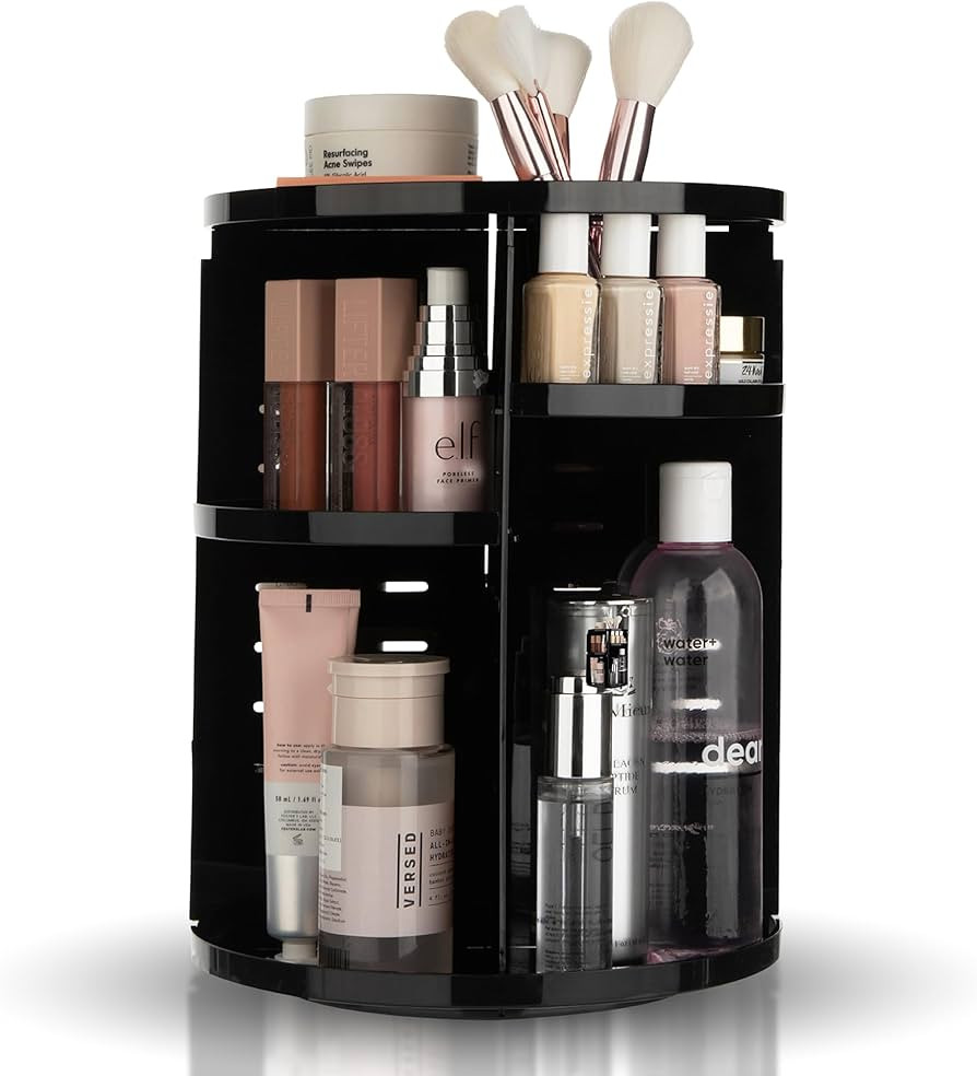 360 Rotating Makeup Organizer - Adjustable Shelf Height and Fully Rotatable. The Perfect Cosmetic... | Amazon (US)