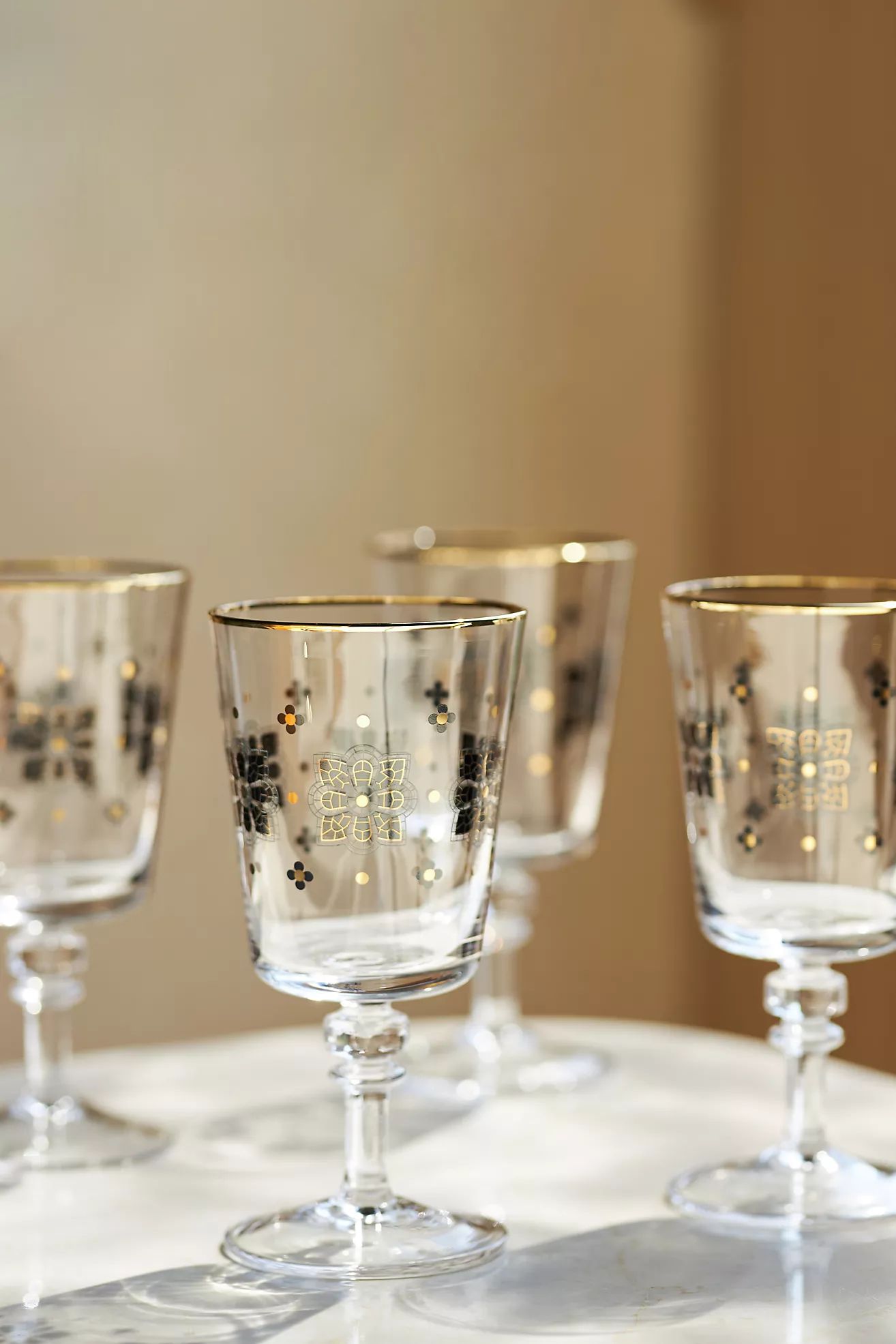 Bistro Tile Wine Glasses, Set of 4 | Anthropologie (US)