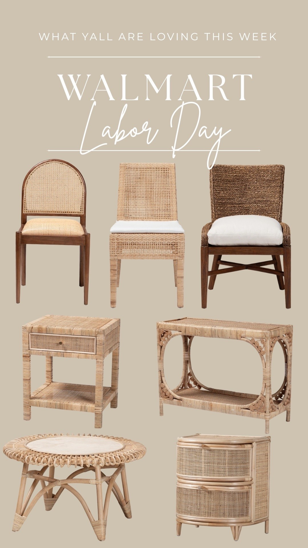 @Walmart Summer home labor Day weekend finds from Walmart I have been obsessed with! These wicker chairs and tables are fabulosity for summer! Love how you can pair any color with them since they are a staple neutral. ✨🤍



Walmart finds, Walmart, decor inspo, summer home, summer home decor, home decor, home inspo, summer home, patio decor, living room decor