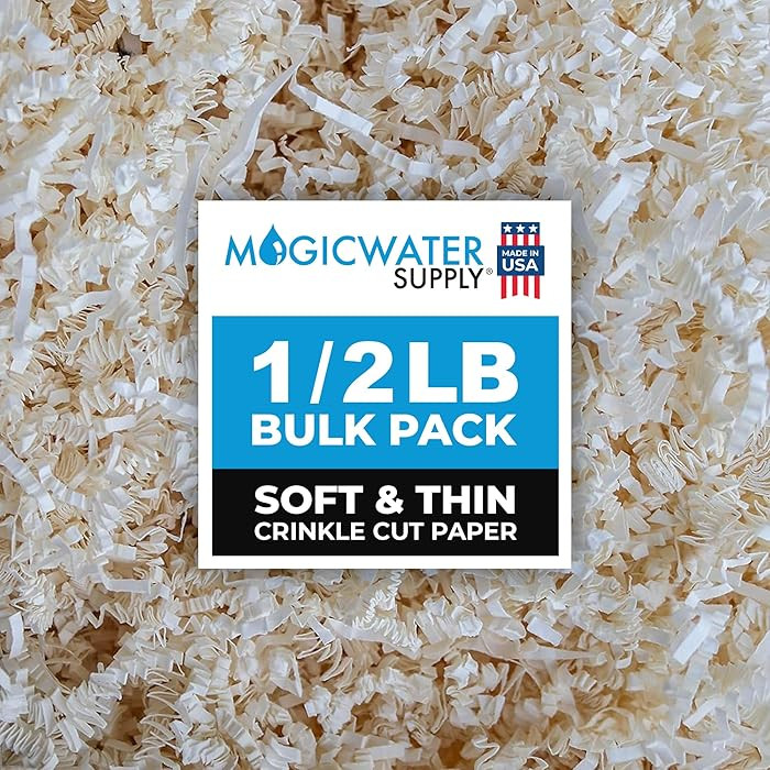 MagicWater Supply - 1/2 LB - Cream - Soft & Thin Crinkle Cut Paper Shred Filler great for Gift Wr... | Amazon (US)