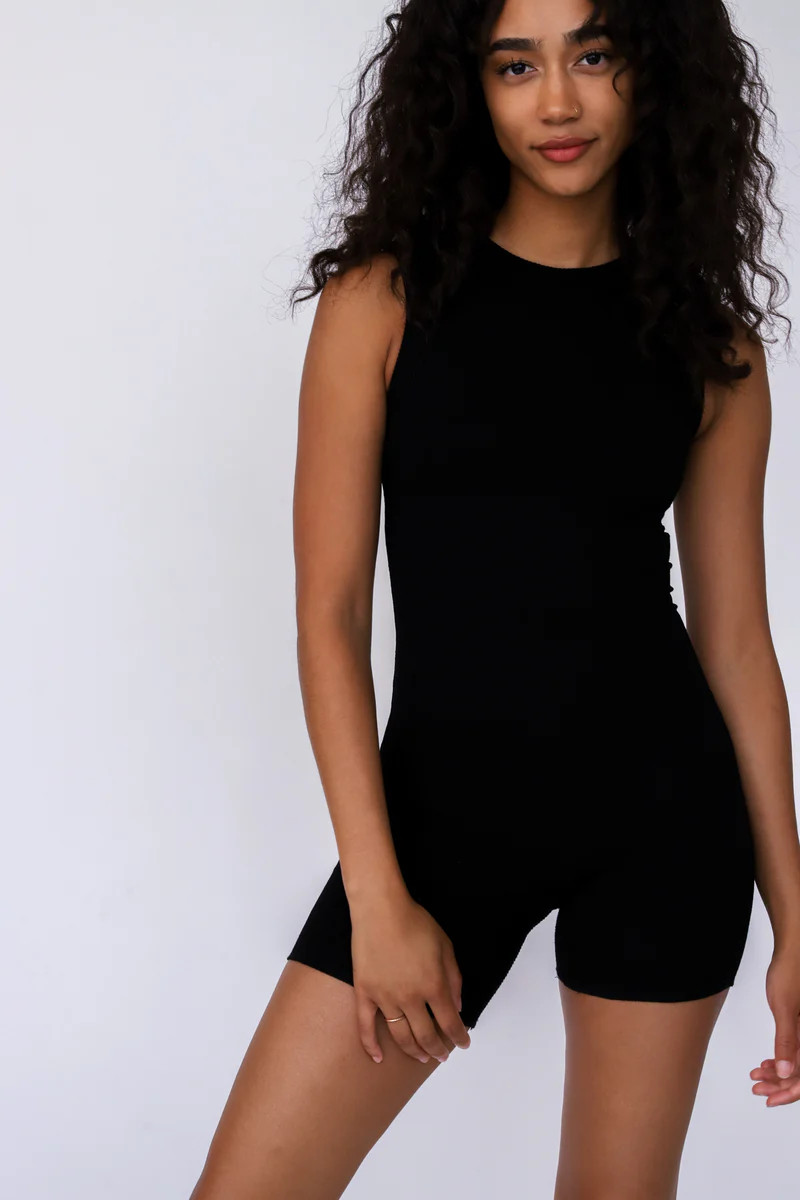 Ready To Chill Romper Black | The Foxy Kind