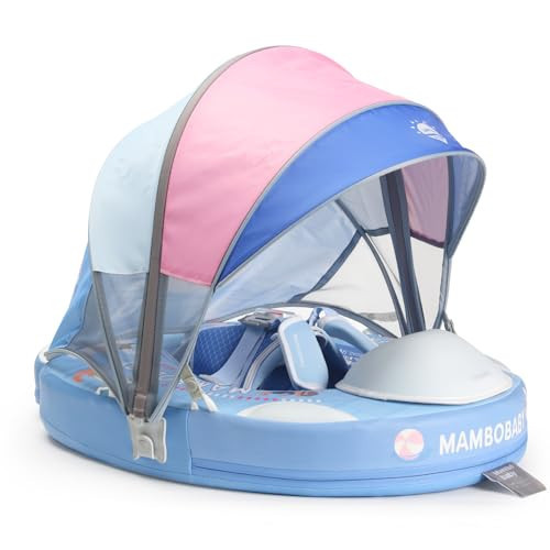 Mambobaby Baby Pool Float with Canopy & Tail Mambobaby Baby Swim Float Non-Inflatable Solid Baby Float Upgrade Soft Waterproof Skin-Friendly Material Infant Swim Float (Deluxe Edition) | Amazon (US)