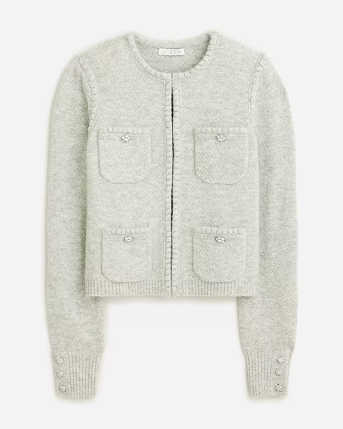 Odette sweater lady jacket with jewel buttons | J.Crew US