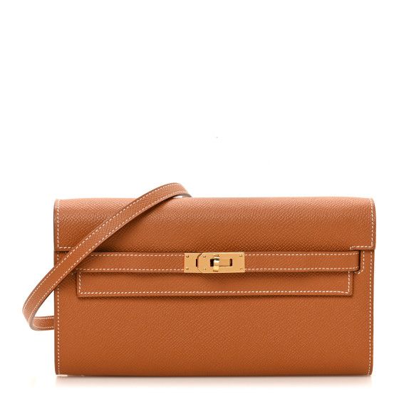 Epsom Kelly Wallet To Go Gold | FASHIONPHILE (US)