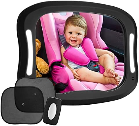 FITNATE LED Baby Car Mirror, Safety Infant in Backseat 360°Adjustable Light Up Mirror for Baby Rear  | Amazon (US)